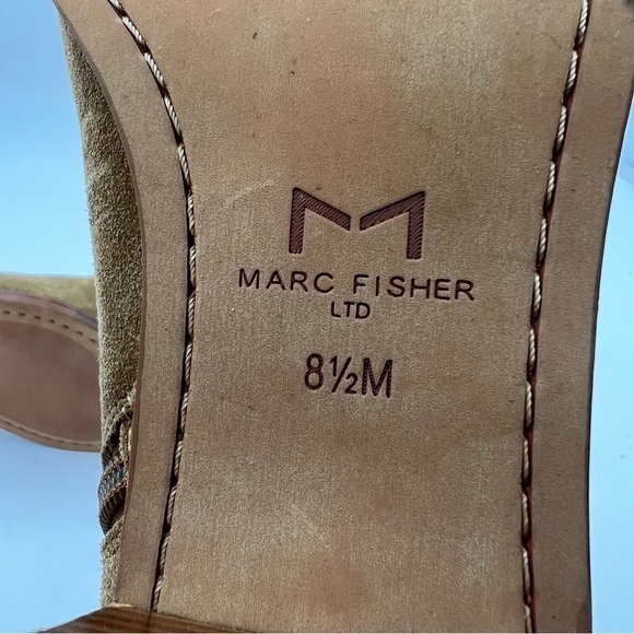 Marc Fisher Medium Brown Suede Yandi Belted Western Booties Size 8.5 - Picture 9 of 9